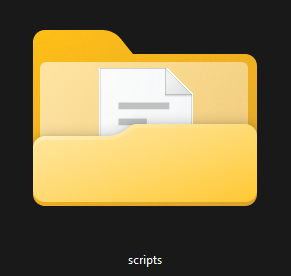 Скриншот создания папки Scripts